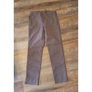 J. JILL Essential Brown Stretch Pants Elastic Waist Slim Leg Zip Pockets Sz 5